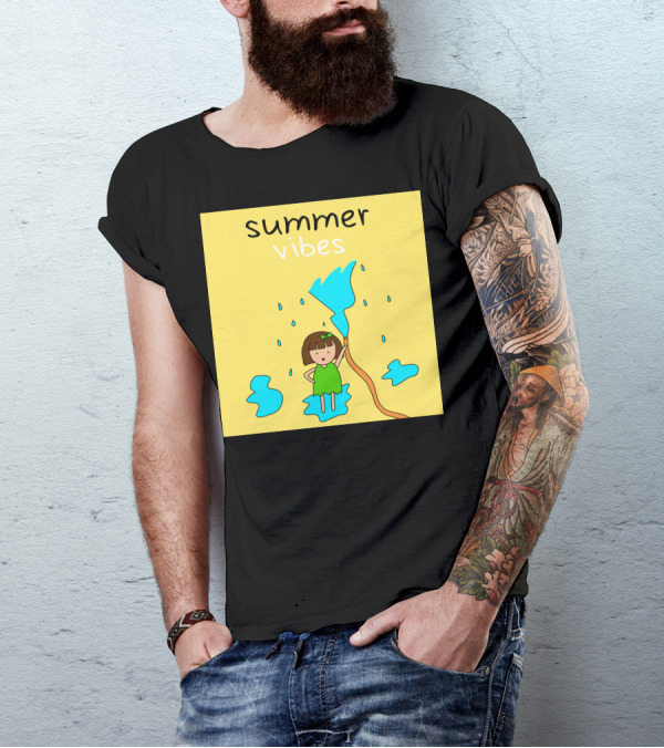 Summer Vibes Cute Girl With Water Splash Fun T-Shirt