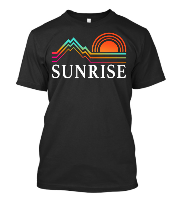 SUNRISE Multicolored Mountain And Sunburst T-Shirt