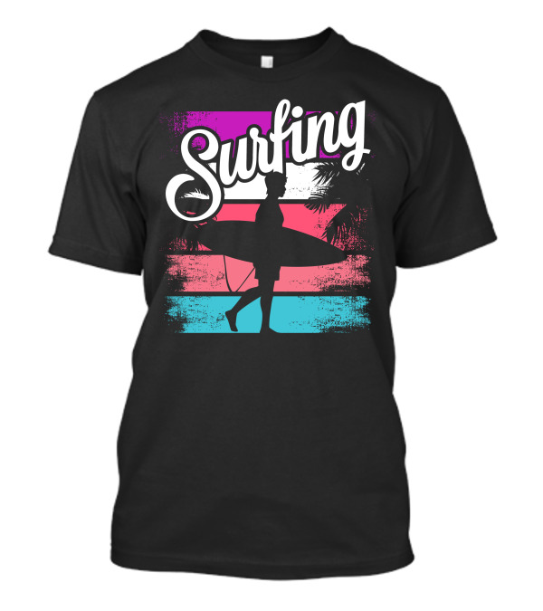 Surfing Silhouette With Tropical Vibes T-Shirt