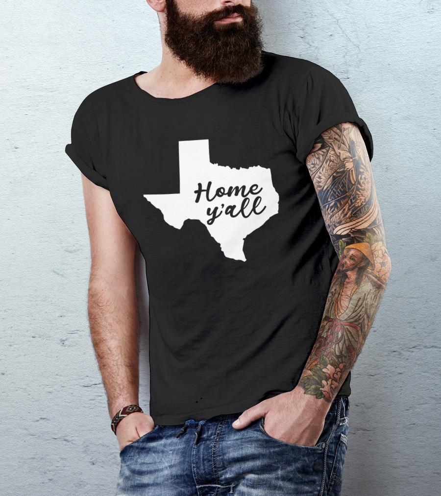 Texas Designs Texan Cowboy Cowgirl Lone Star State Home Y'all T-Shirt