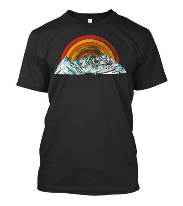 The Mountain Retro Rainbow Peaks T-Shirt