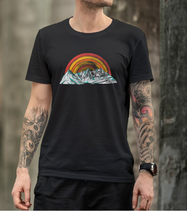 The Mountain Retro Rainbow Peaks T-Shirt