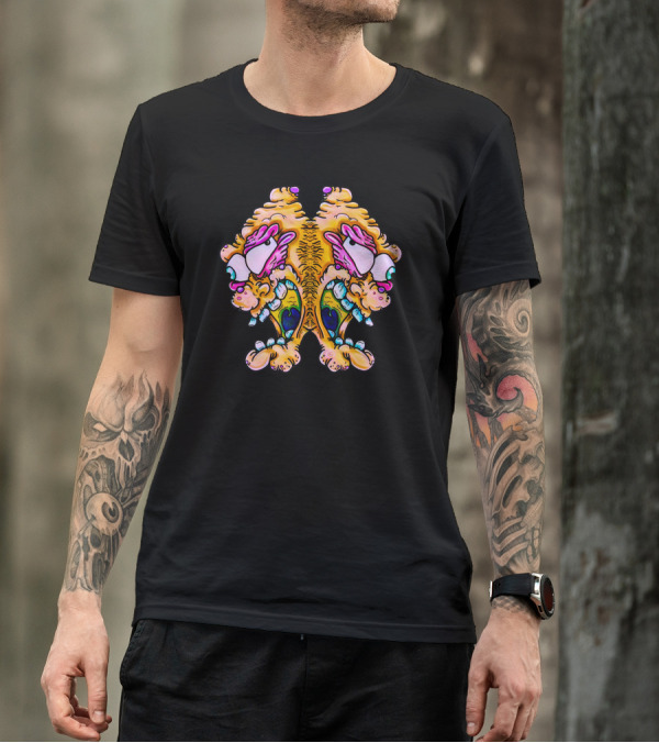 The Twins Monster Cartoon Symmetrical Fusion T-Shirt