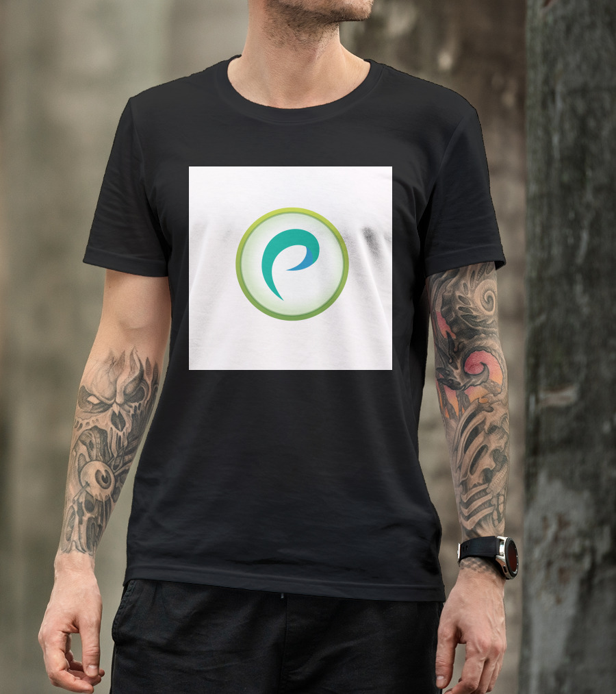 Unique Style Green And Blue Teardrop Curl T-Shirt
