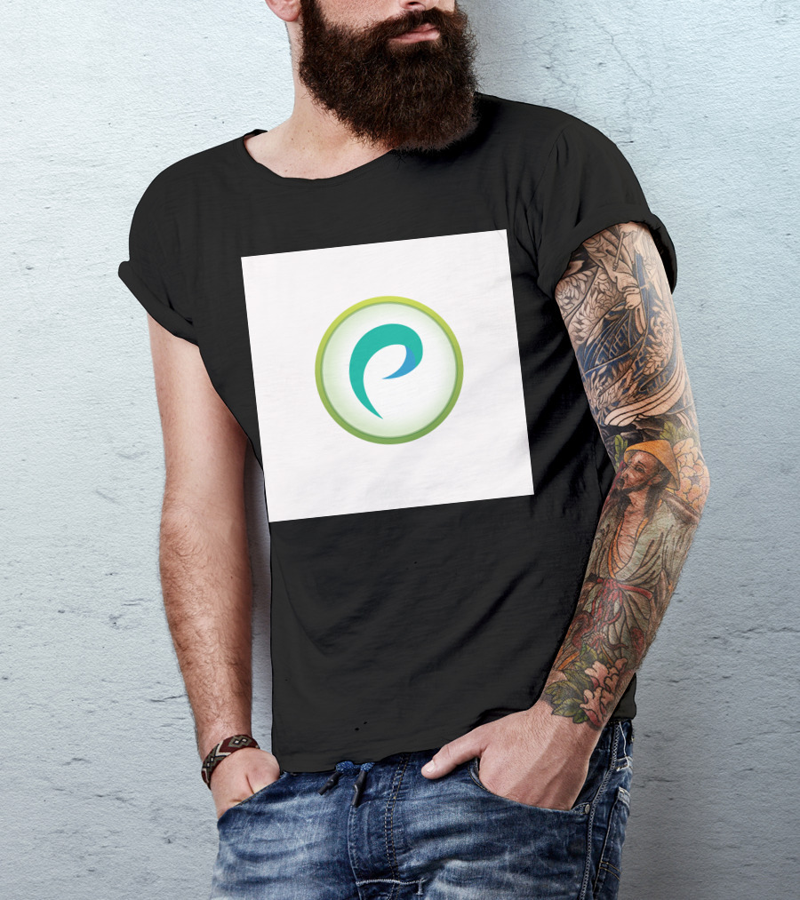 Unique Style Green And Blue Teardrop Curl T-Shirt