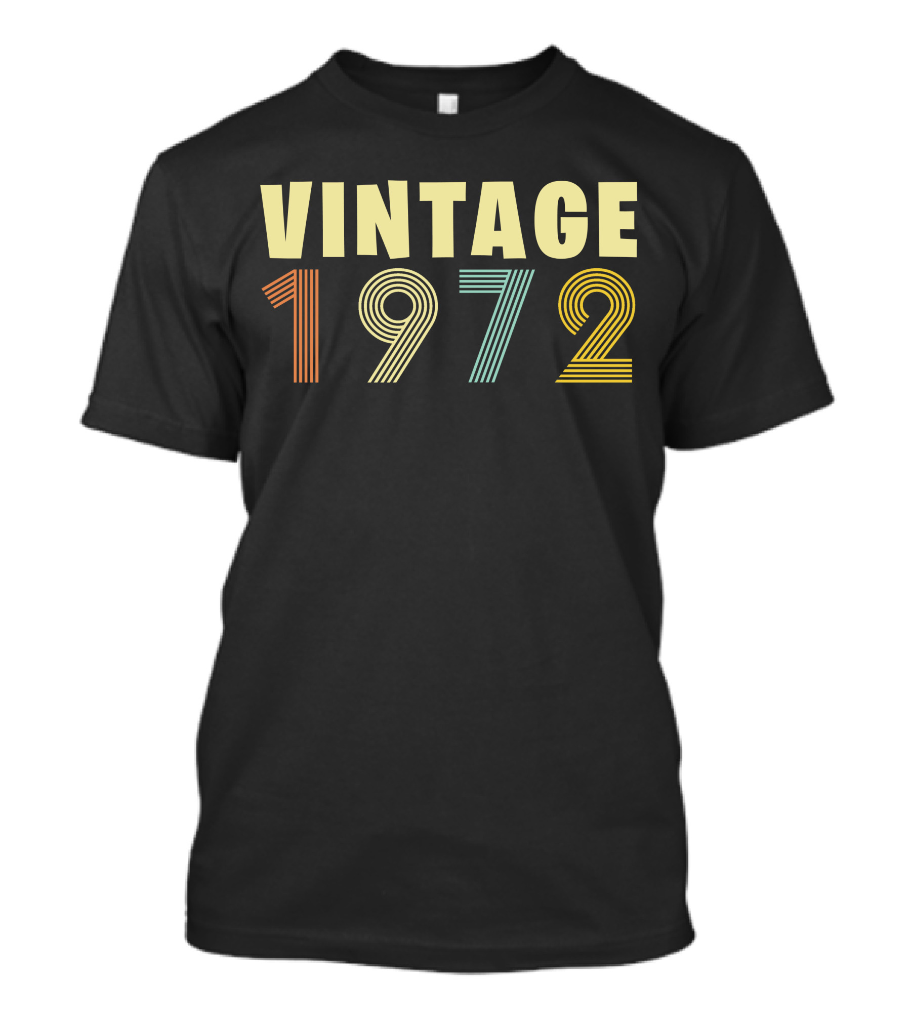 Vintage 1972 Retro Striped Numbers T-Shirt