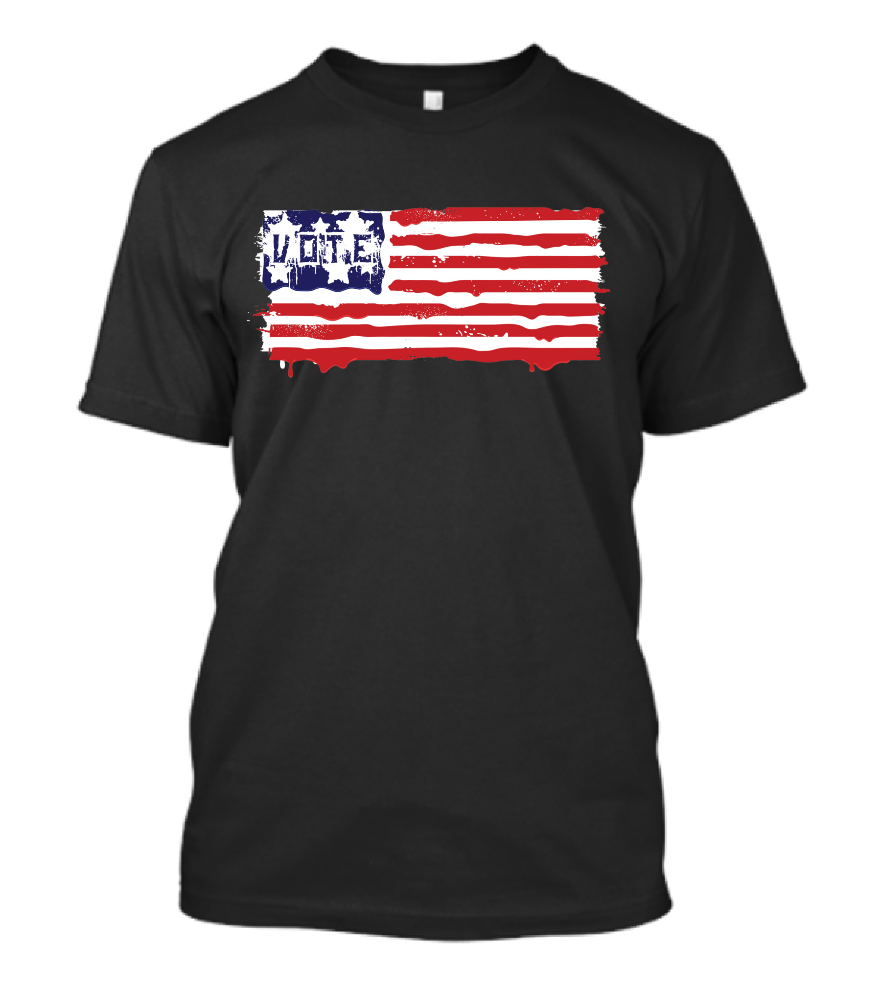 Vote American Flag Stars And Stripes Dripping Paint T-Shirt