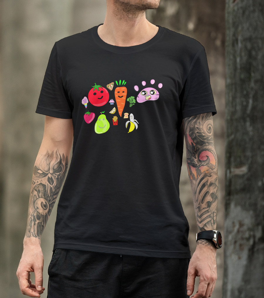 World Food Safety Day Cute Food Friends And Cartoon Faces T-Shirt