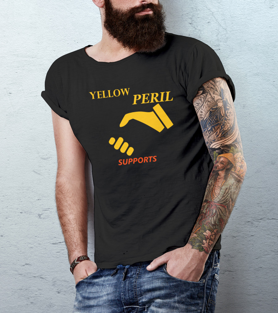 YELLOW PERIL SUPPORTS BLACK LIVES Handshake T-Shirt