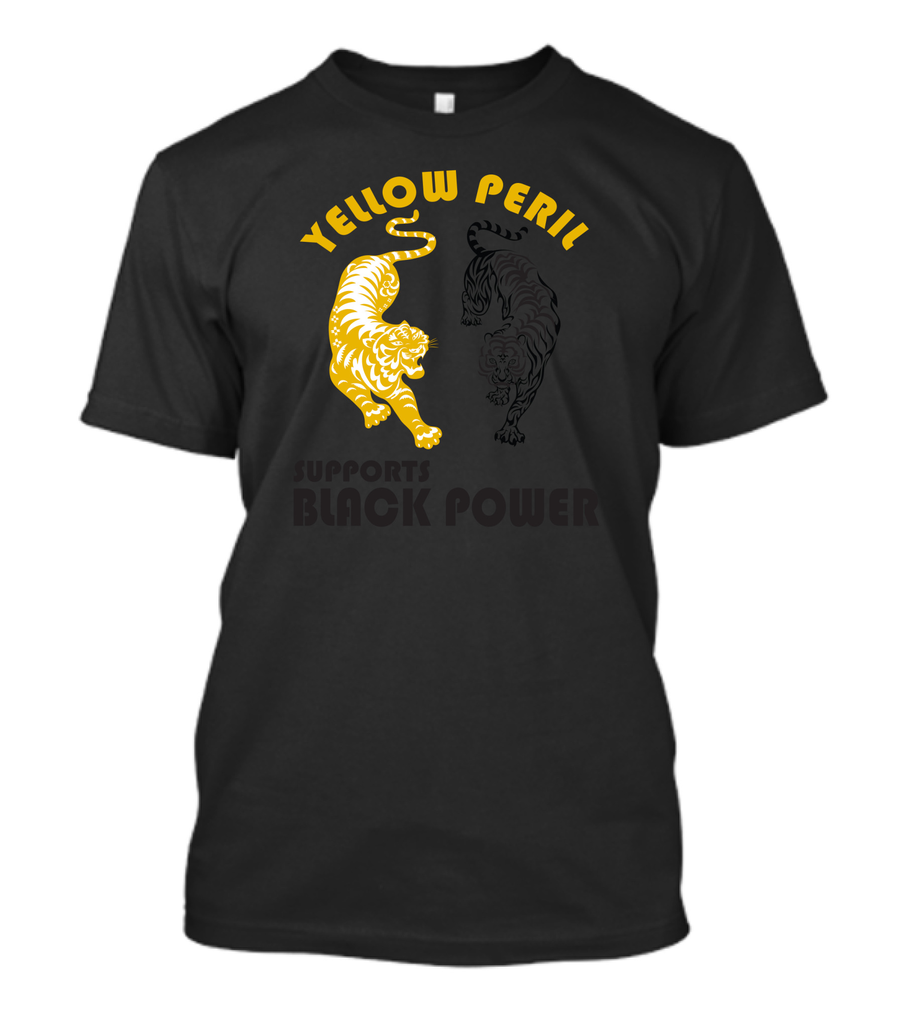 Yellow Peril Supports Black Power Tiger And Panther T-Shirt