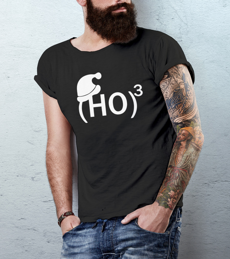 Ho3 Santa Hat Funny Science Christmas Equation T-Shirt