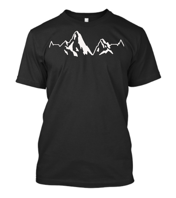 Adventure Mountain Peaks With Heartbeat Line T-Shirt