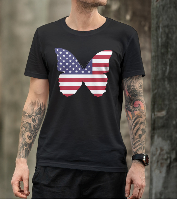 American Flag Butterfly T-Shirt
