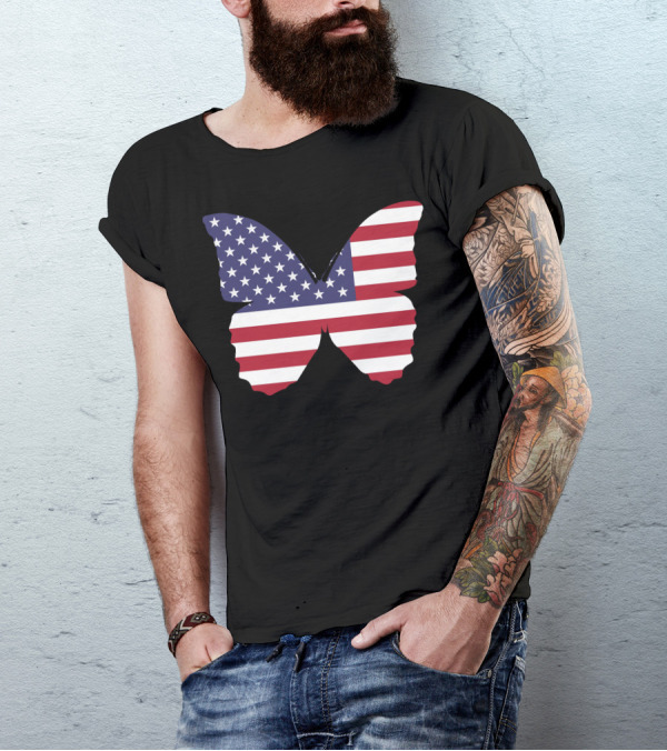 American Flag Butterfly T-Shirt