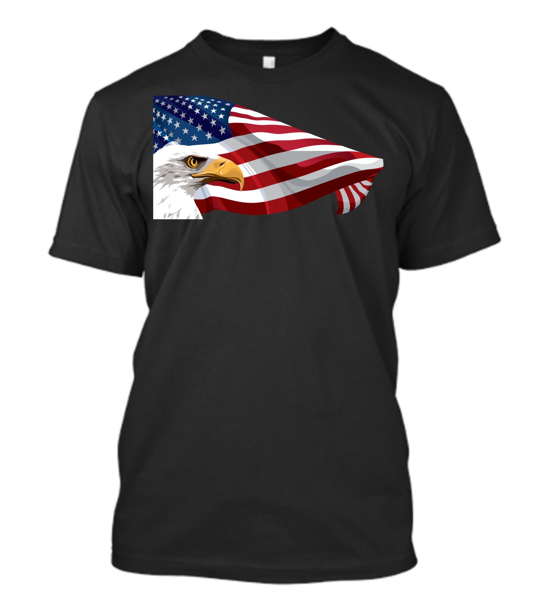 Bald Eagle With American Flag Banner T-Shirt