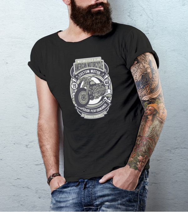 Motorcycle Club American Motorcycle Custom Motor 1948 Superior Performance Authentic Spareparts T-Shirt