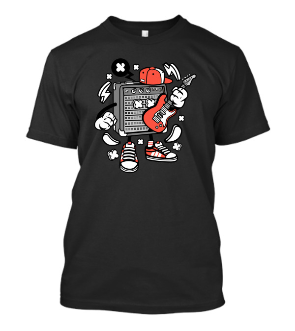 Amplifier Cartoon With Guitar And Sneakers Vibe T-Shirt