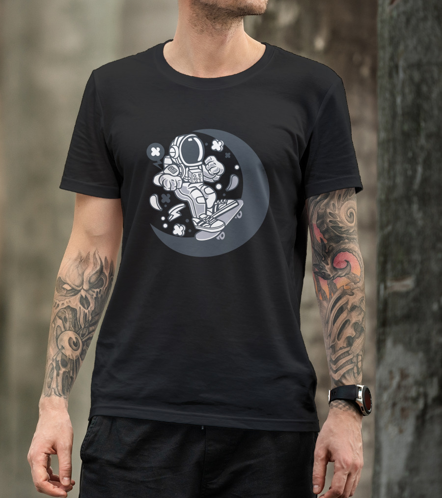 Astronaut Skater Moon Adventure T-Shirt