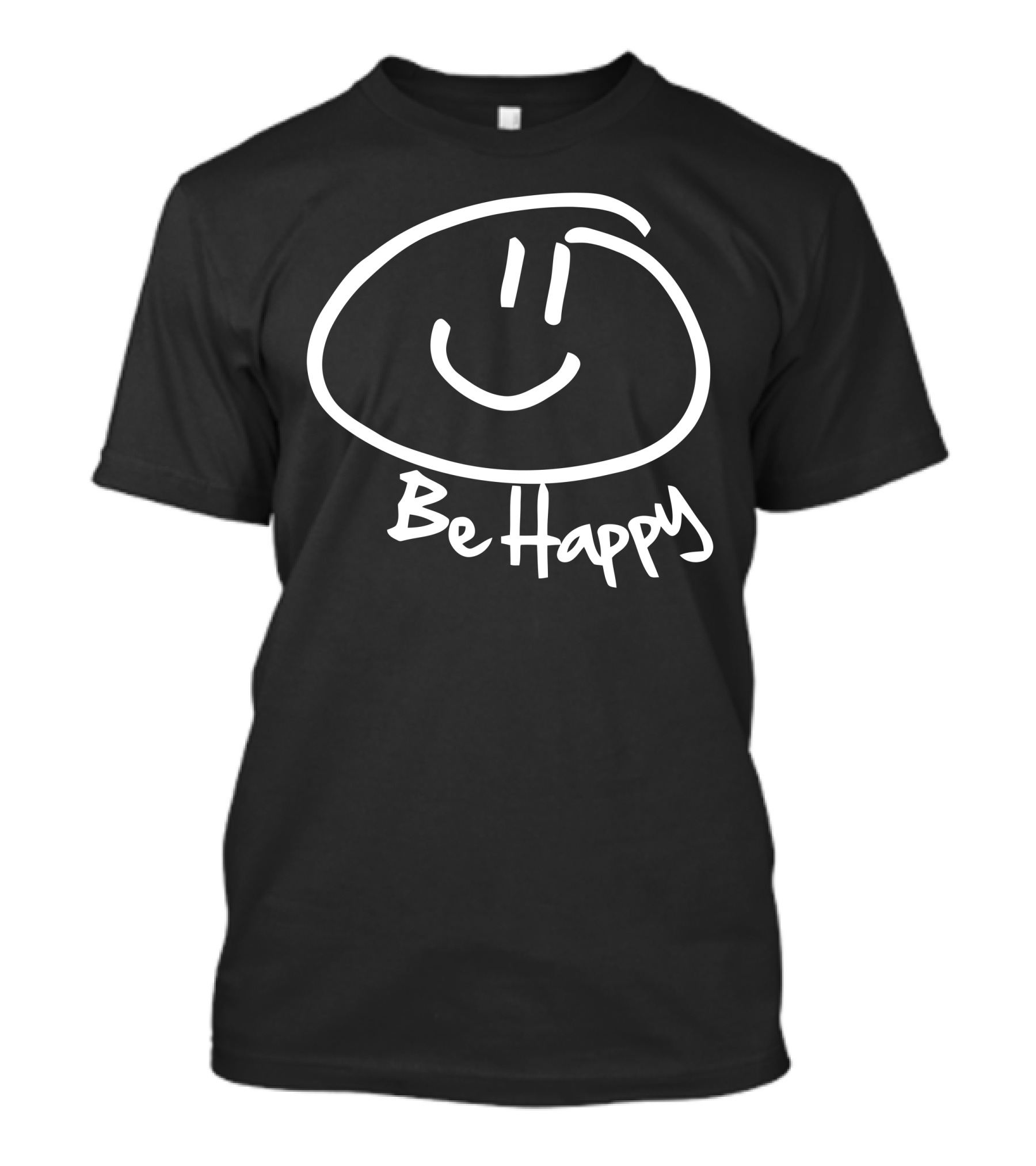 Be Happy Smiley Face Drawing T-Shirt