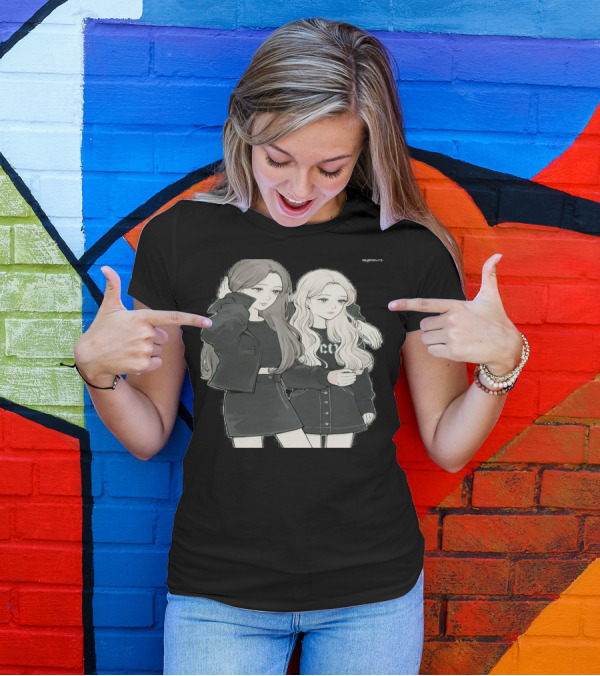 Besties Aesthetic Anime Girls Fashion T-Shirt
