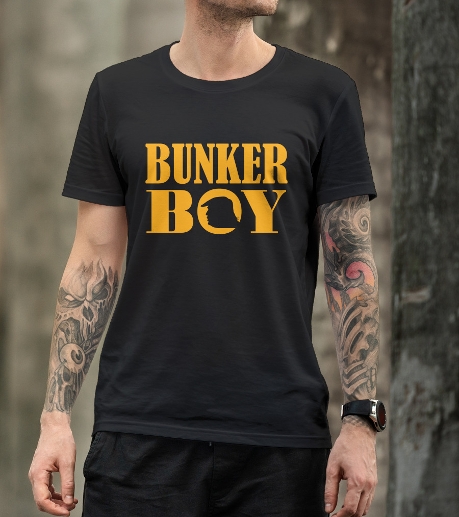 Bunker Boy Silhouette With Hat Icon In T-Shirt