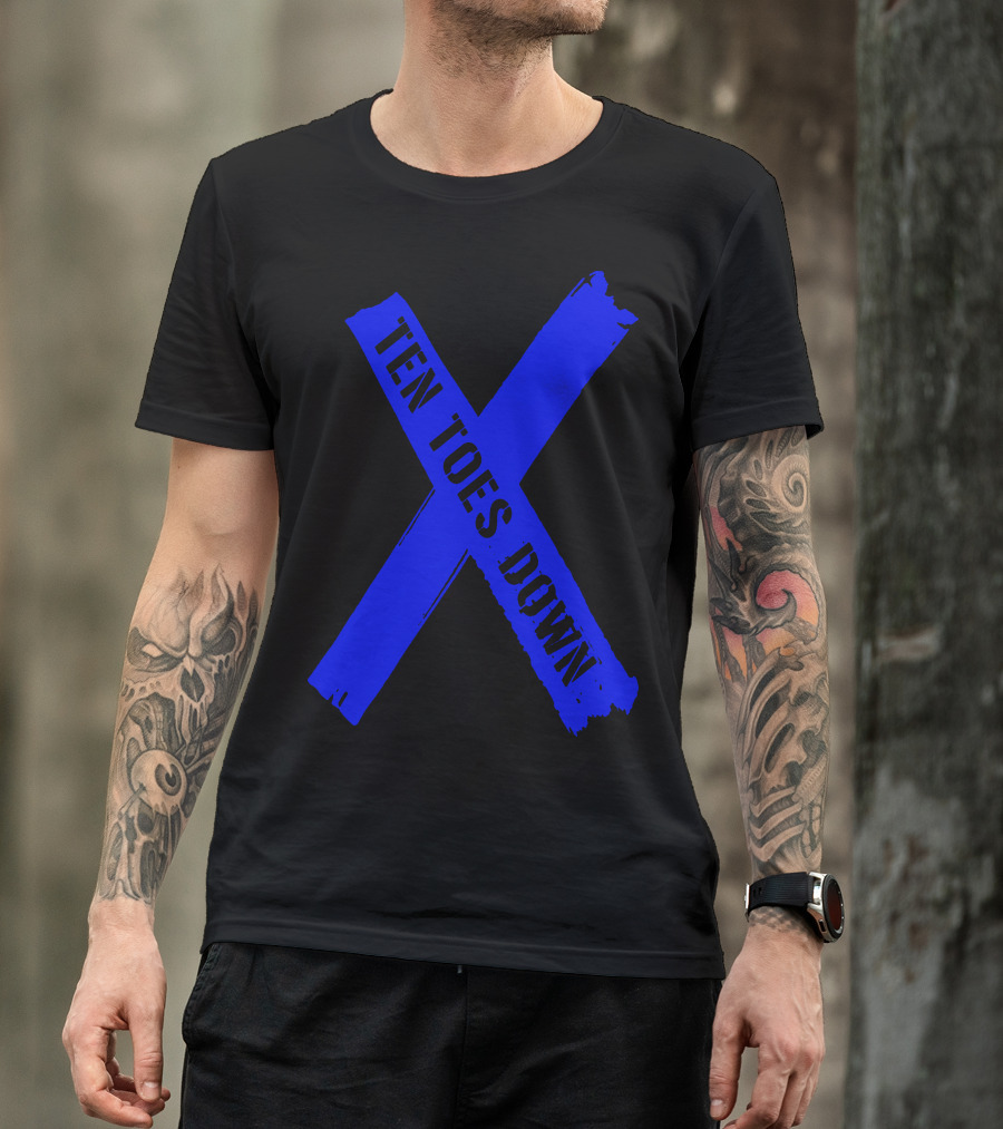 Deestroying Ten Toes Down TTD Blue X Logo Merch T-Shirt