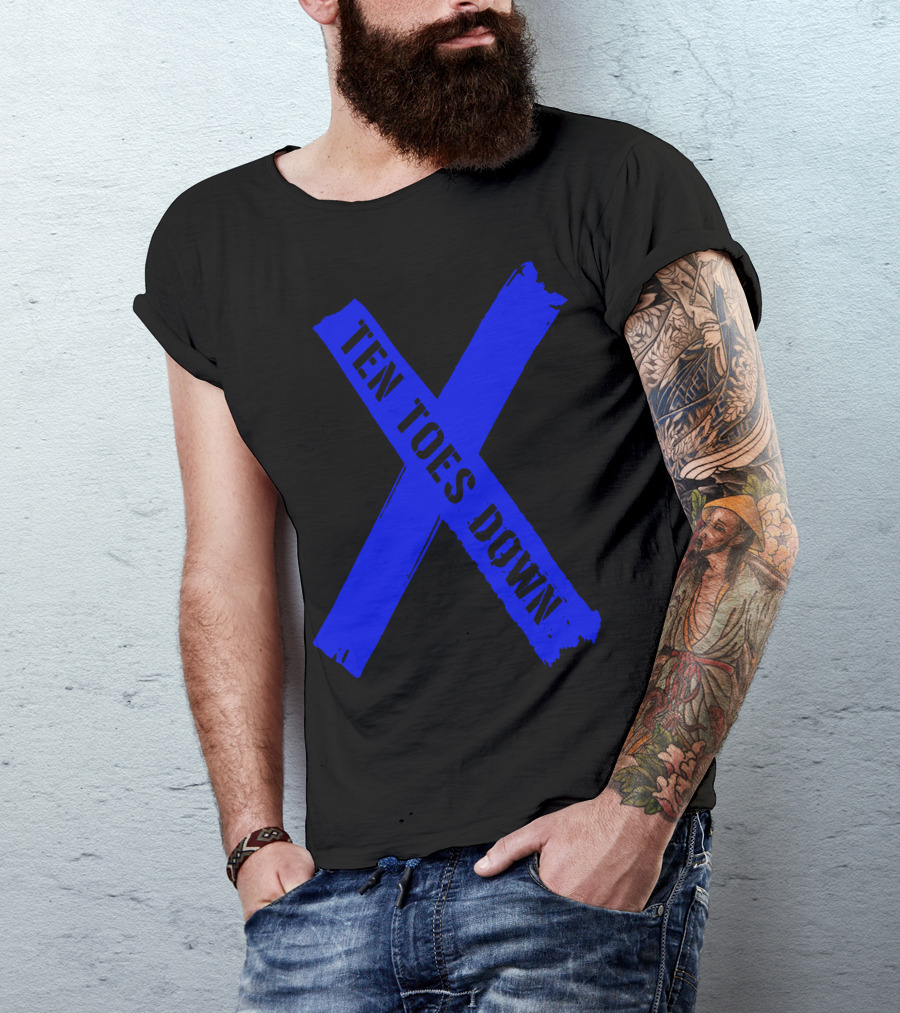 Deestroying Ten Toes Down TTD Blue X Logo Merch T-Shirt