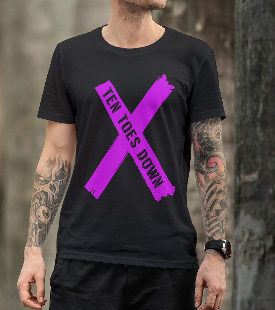 Deestroying Ten Toes Down X TTD Merch Purple T-Shirt