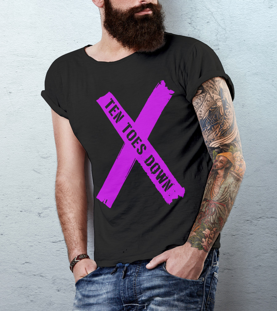 Deestroying Ten Toes Down X TTD Merch Purple T-Shirt
