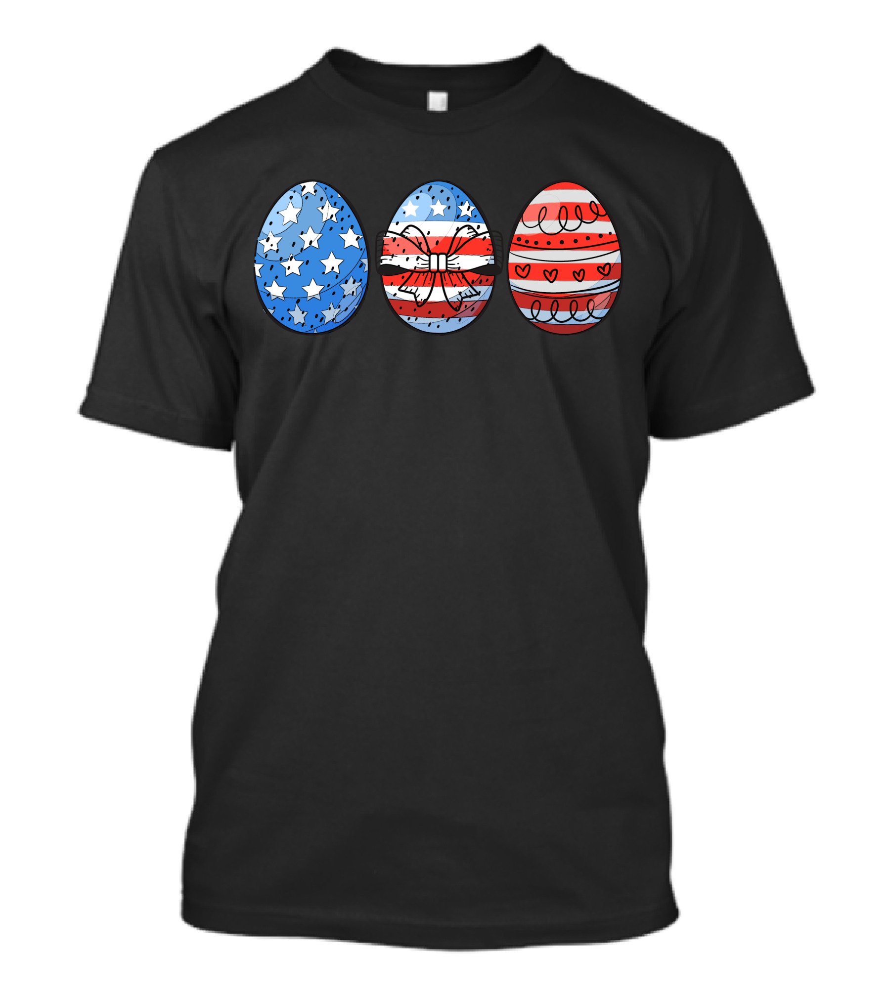 Eggs American Flag Stars Stripes Hearts T-Shirt