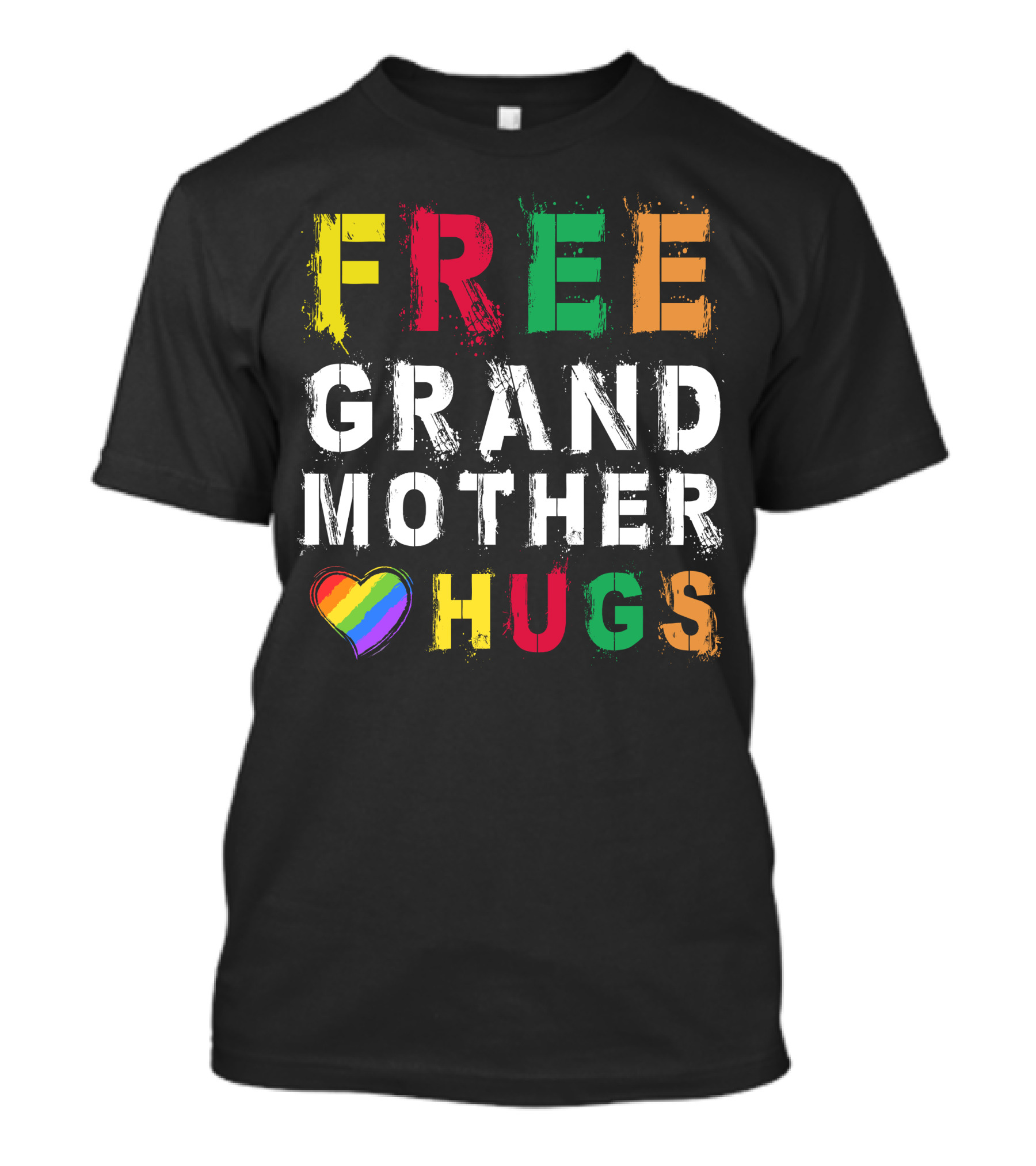 FREE GRAND MOTHER HUGS Rainbow Heart T-Shirt