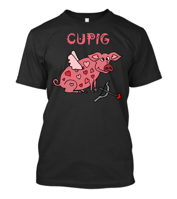 CUPIG Love Pig With Hearts And Bow T-Shirt