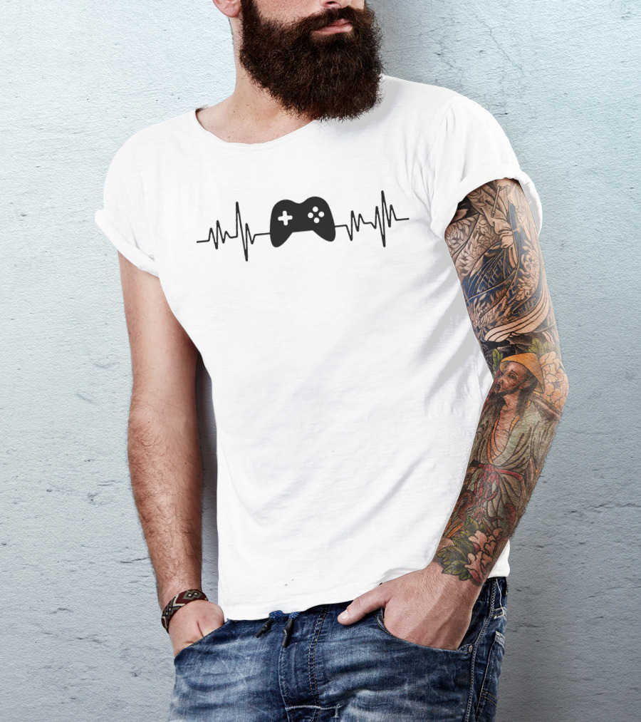 Gamer Heartbeat Controller Pulse T-Shirt