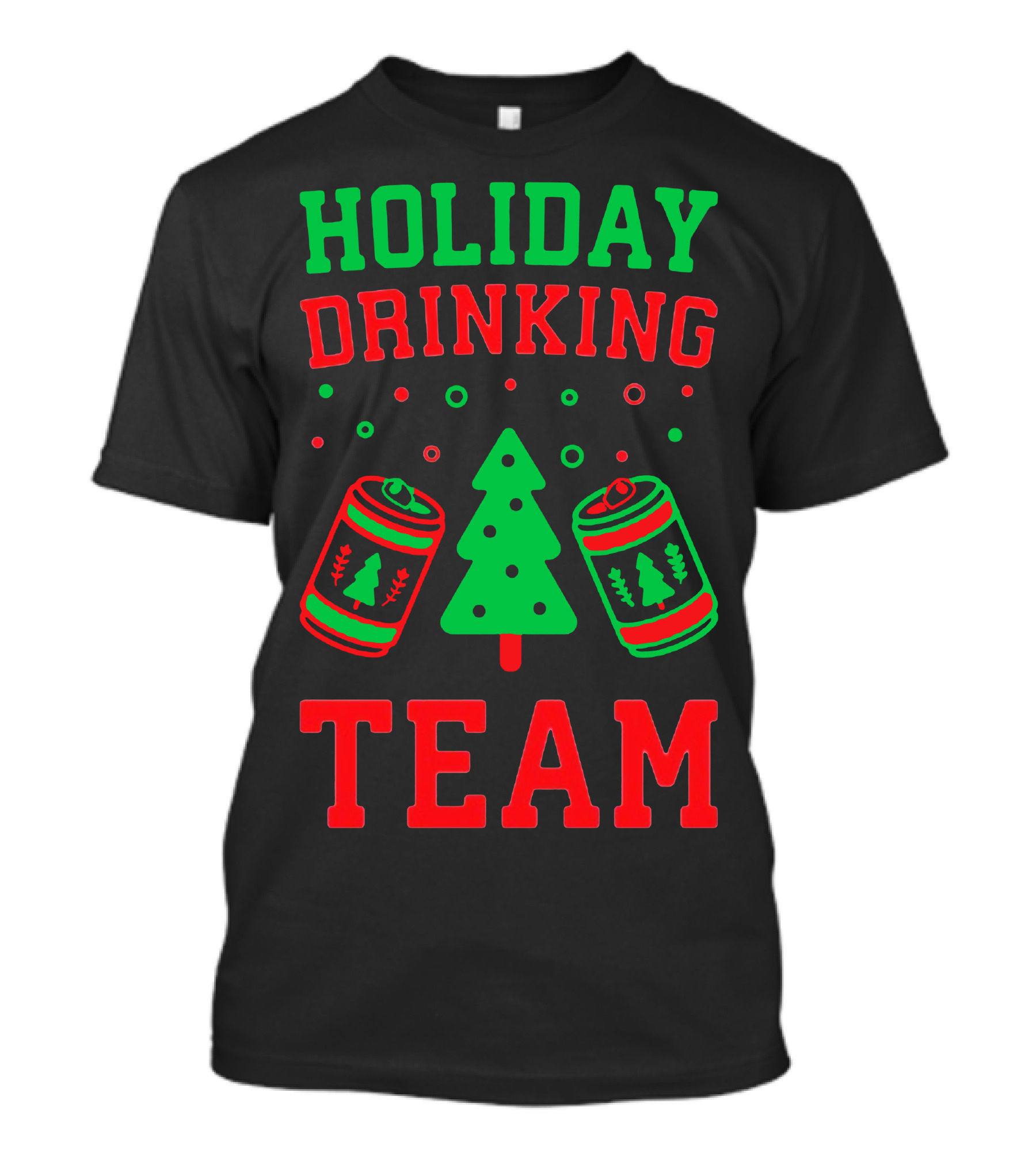 Holiday Drinking Team Christmas Tree Beer Cans T-Shirt