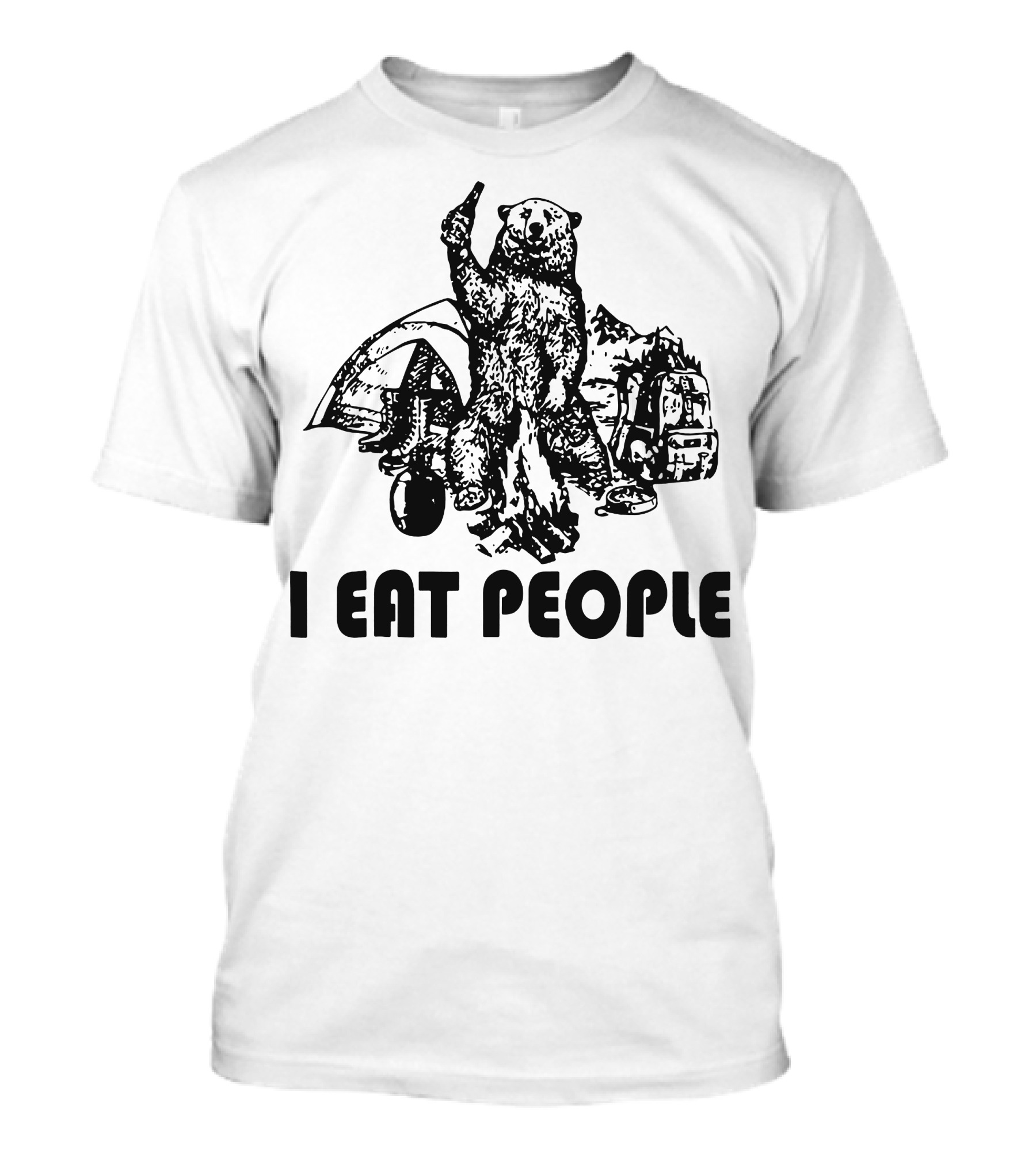 I Eat People Bear Camping Backpack Mountains Tent T-Shirt