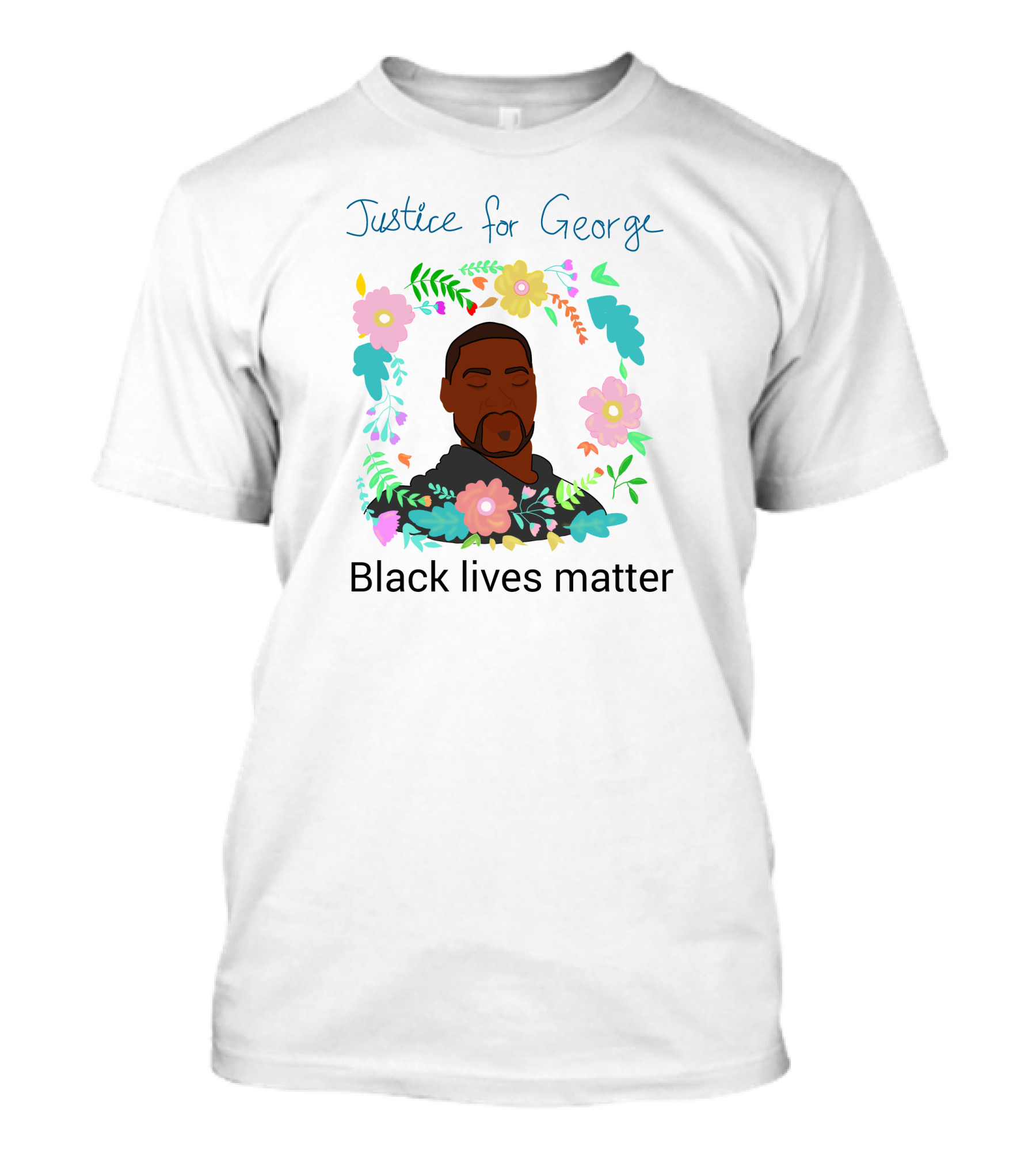 Justice For George Black Lives Matter Floral T-Shirt