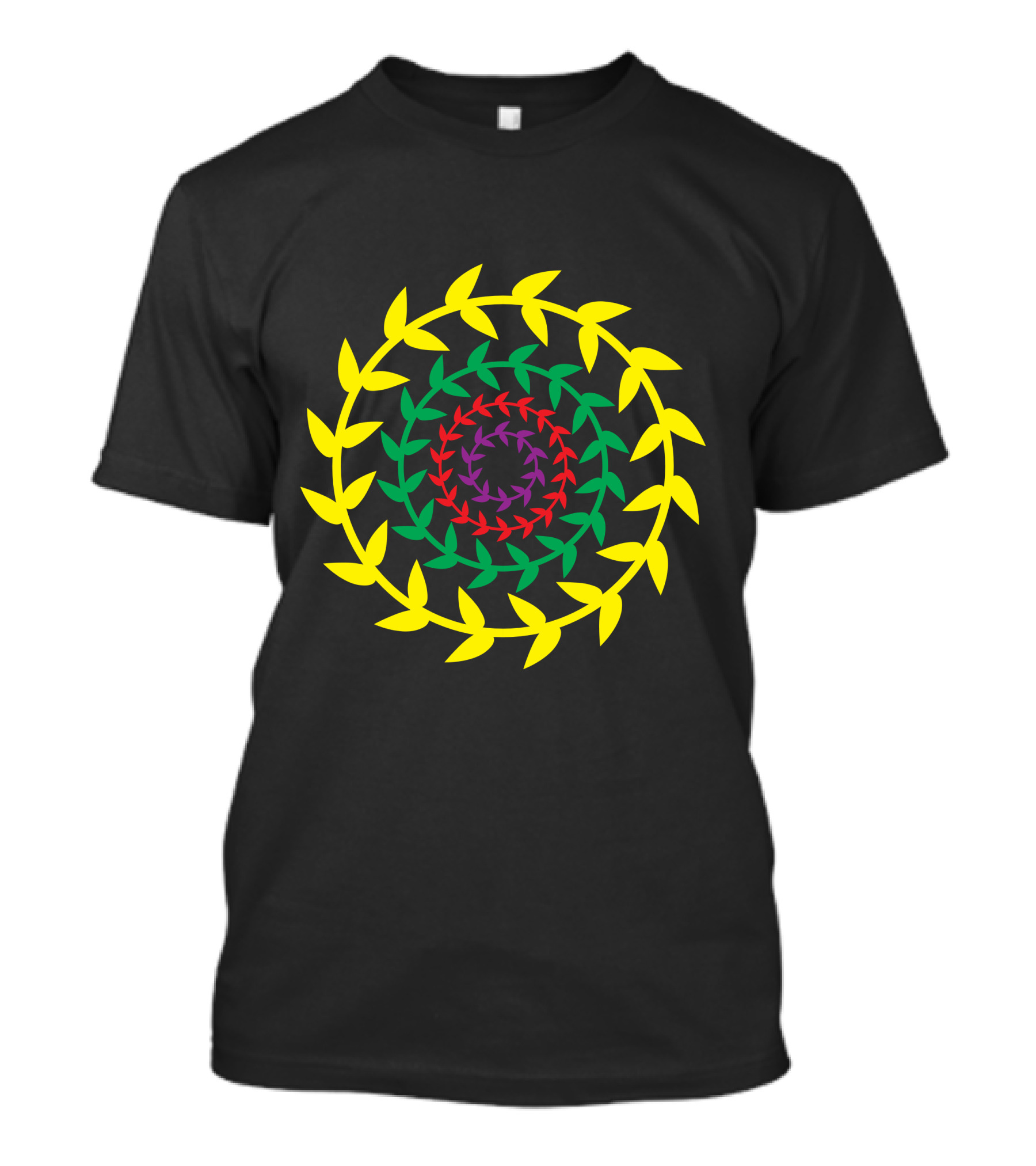 Leaf Spiral Pattern In Vibrant Colors T-Shirt