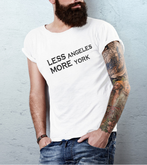 Less Angeles More York Text T-Shirt