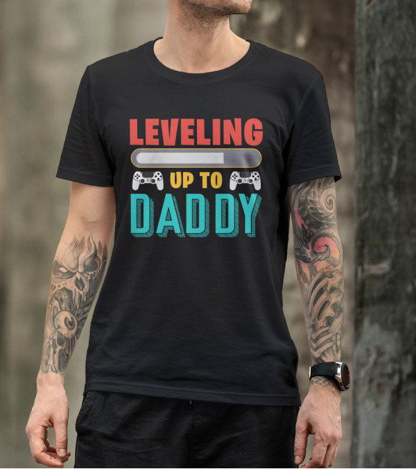 Leveling Up To Daddy Video Game Controllers Progress Bar T-Shirt