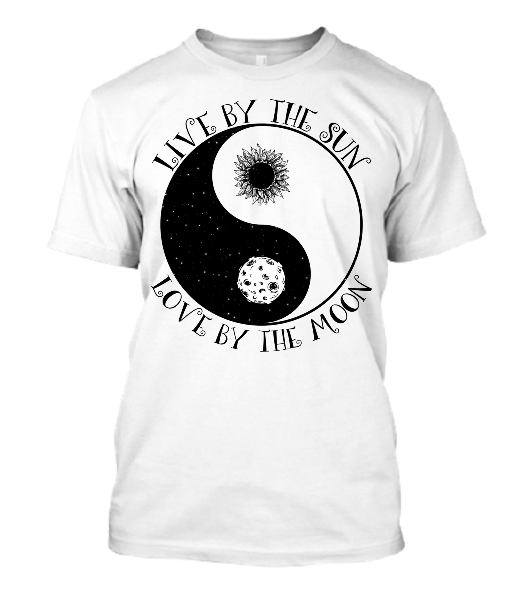 Live By The Sun Love By The Moon Yin Yang Sunflower Moon T-Shirt