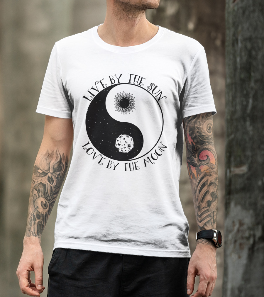 Live By The Sun Love By The Moon Yin Yang Sunflower Moon T-Shirt