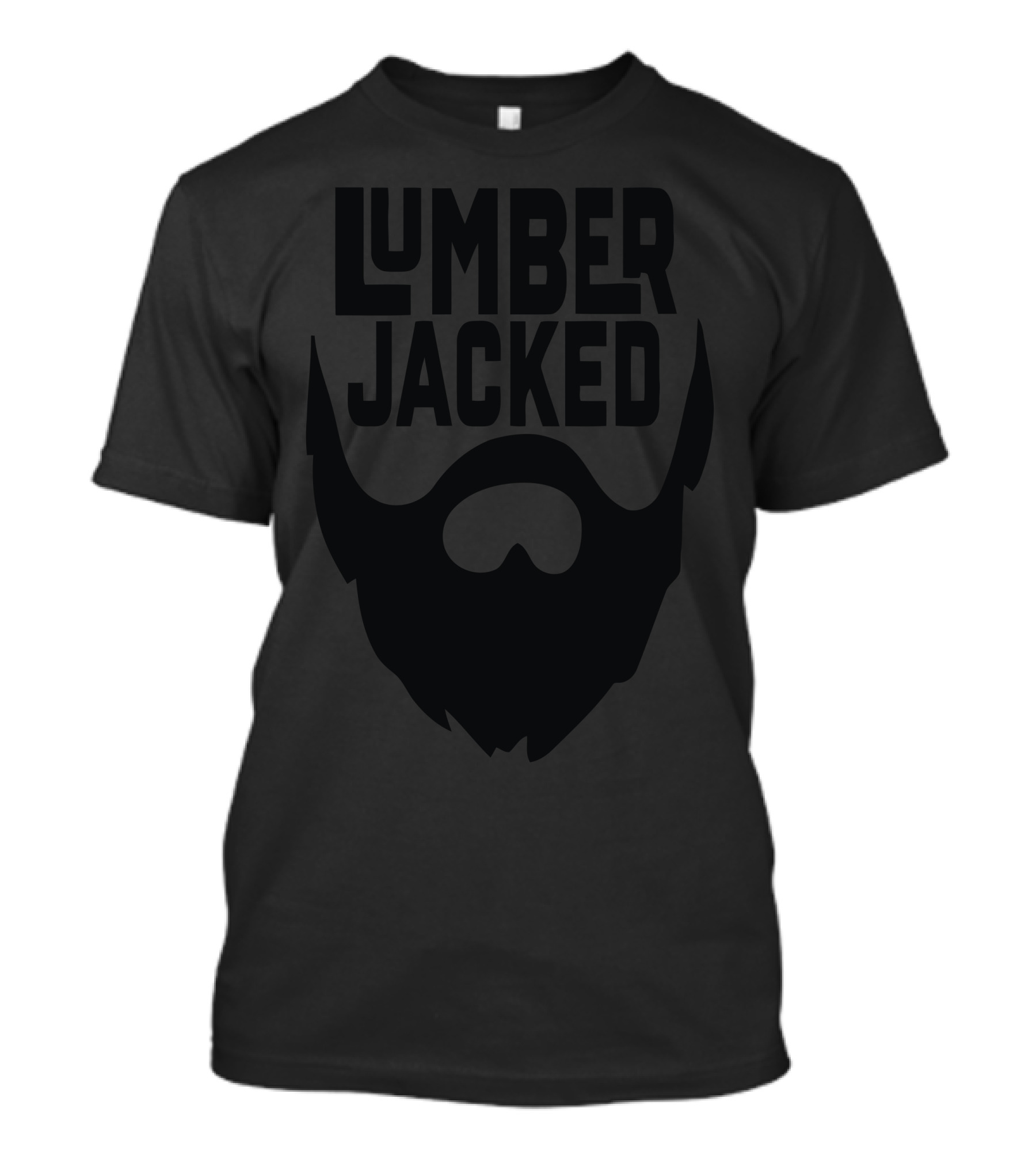 Lumber Jacked Beard Silhouette Rugged Woodman Motif T-Shirt