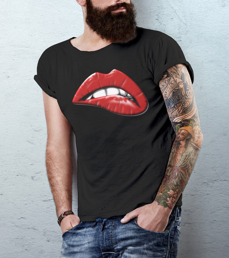 Luscious Red Lips Bite T-Shirt