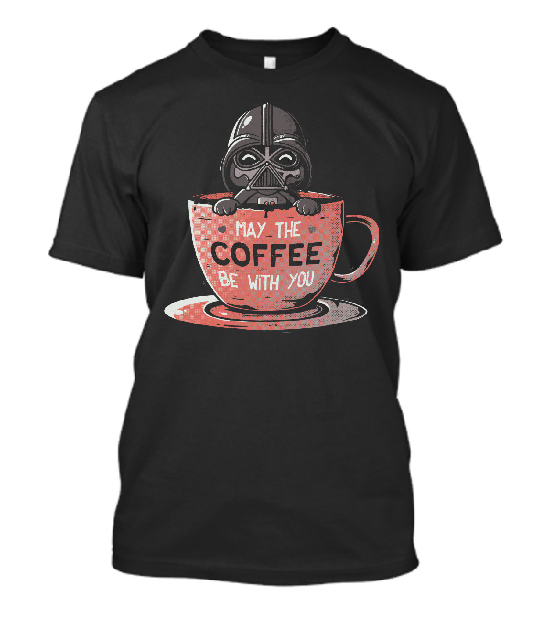 May The Coffee Be With You Dark Helmet Cup Character T-Shirt