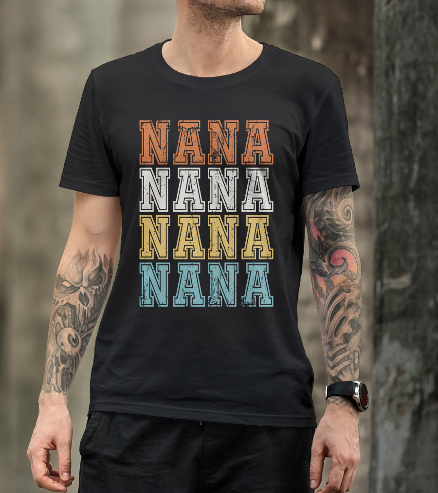 Nana Nana Nana Nana Retro Colorful Text Repetition T-Shirt