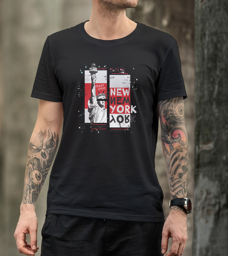 New York Never Sleeps Crazy City Statue Of Liberty T-Shirt