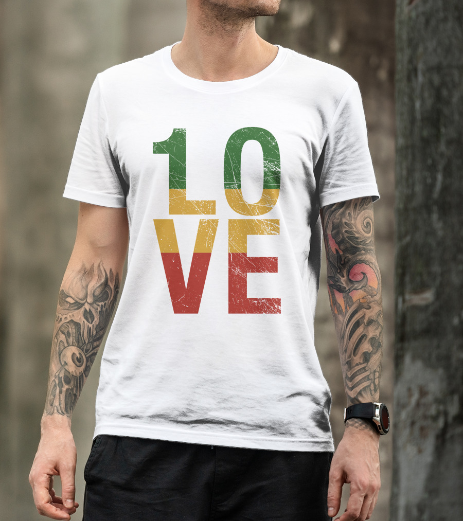 One Love Rasta Reggae Flag Colors T-Shirt