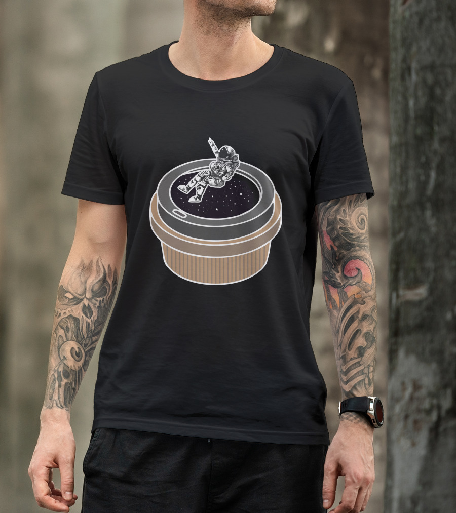 Astronaut Relaxing In A Coffee Cup Parallel Universe T-Shirt