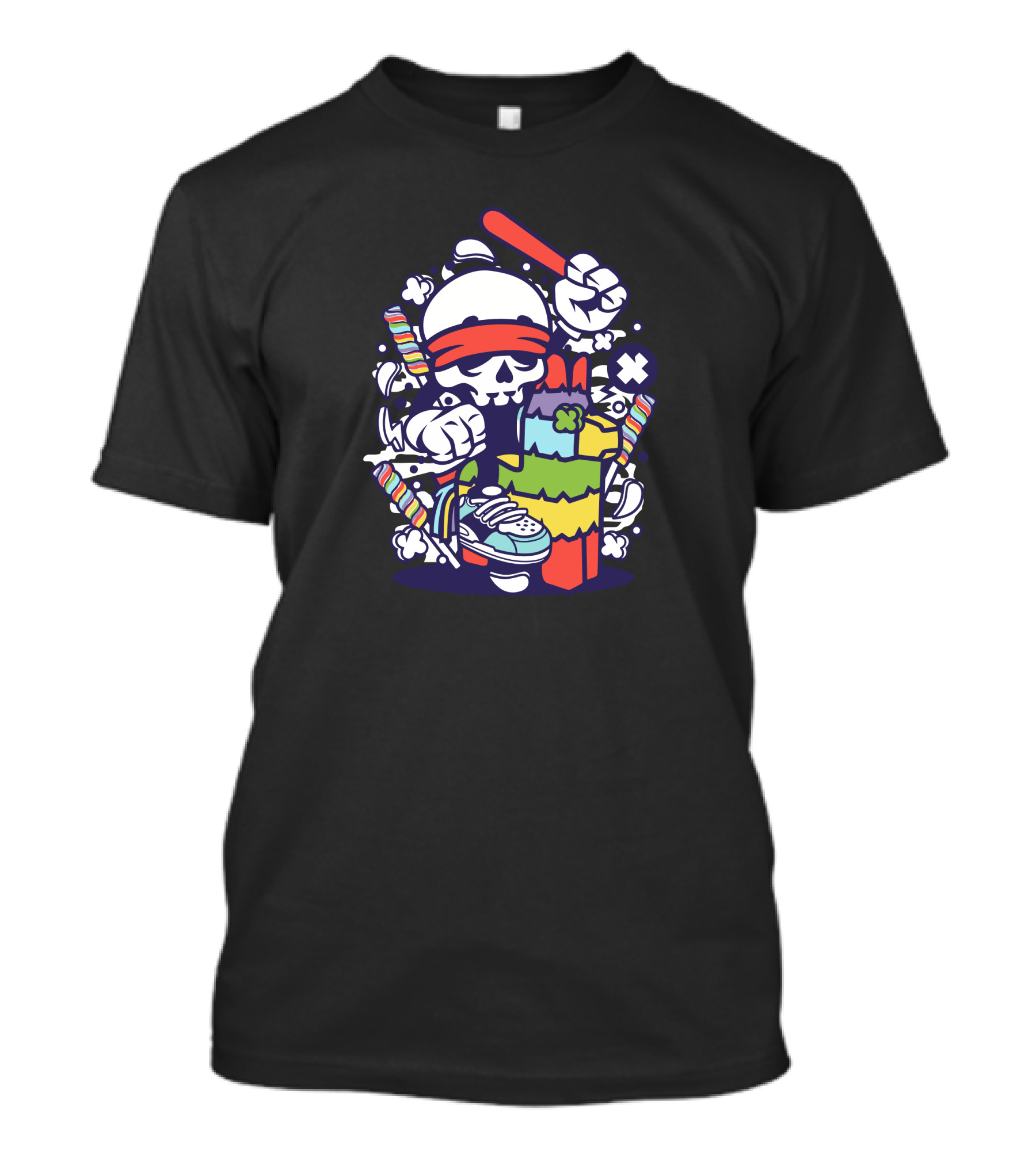 Skull Candy Fiesta Smash Pinata Blindfolded Fun T-Shirt