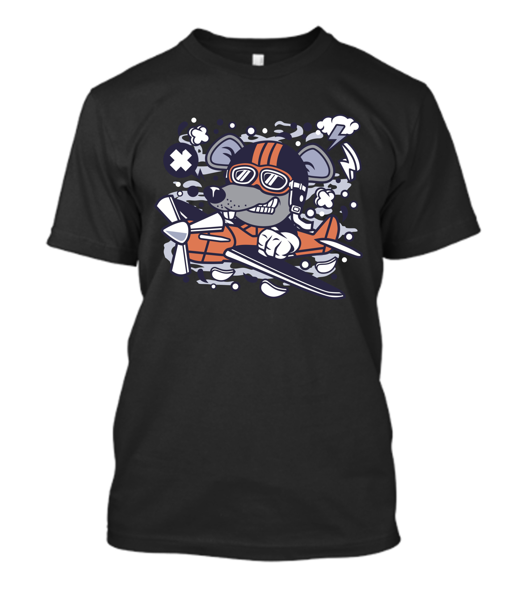 Rat Pilot Flying Adventure In Aviator Goggles And Helmet T-Shirt